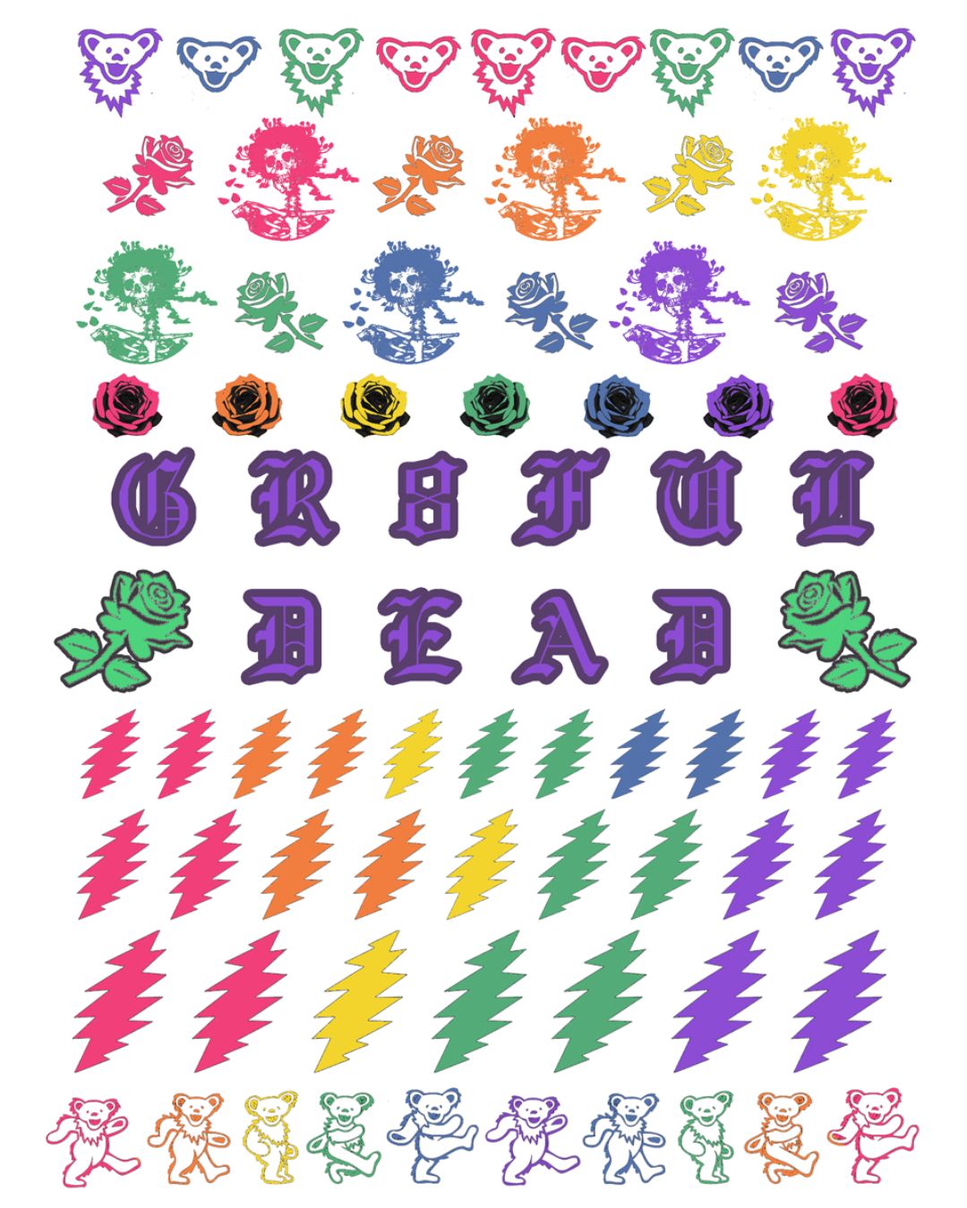 Grateful Dead Nail Stickers
