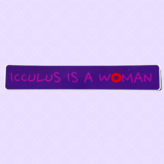 Icculus is a Woman Sticker