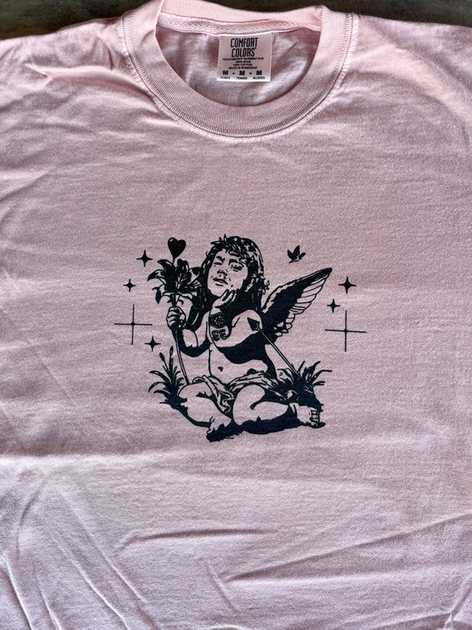 Billy Cherub baby pink comfort colors Cropped T-Shirt