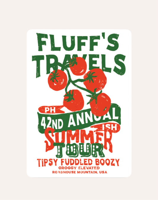 Fluff’s Travels Tomato Summer Tour Sticker