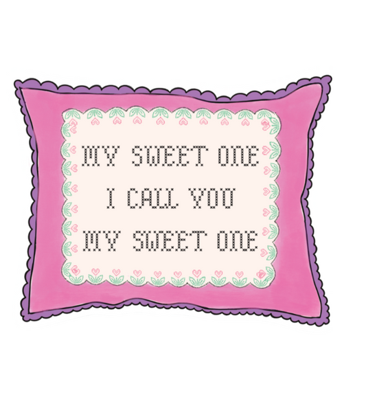 My Sweet One Cross Stitch Pillow Sticker