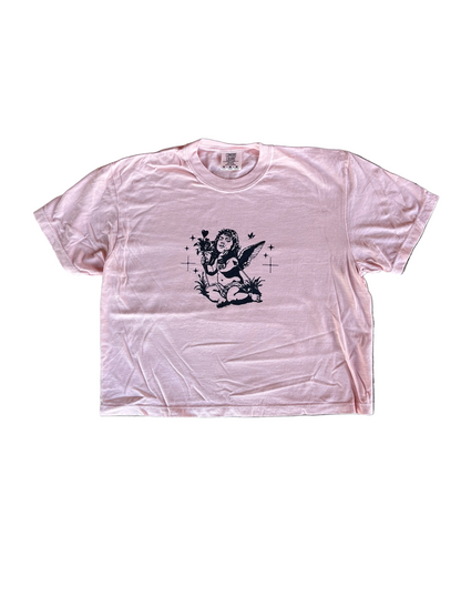 Billy Cherub baby pink comfort colors Cropped T-Shirt