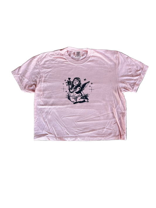 Billy Cherub baby pink comfort colors Cropped T-Shirt